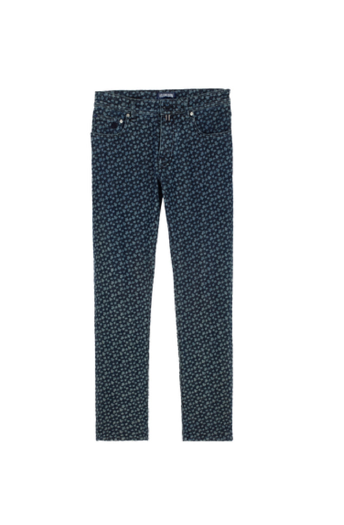 VILEBREQUIN Men Cotton Jeans 5 Pockets Denim Micro Turtles Corrosion