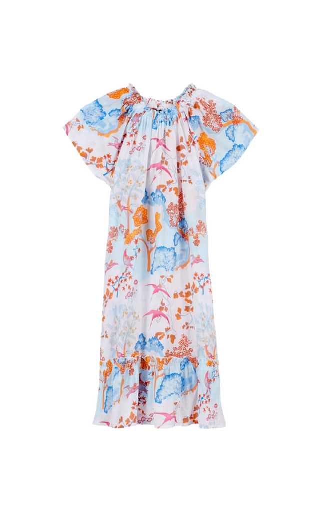 VILEBREQUIN Girls Cotton Voile Dress Peaceful Trees