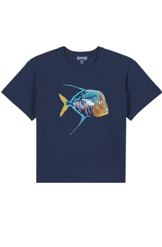 VILEBREQUIN Boys Organic Cotton T-Shirt Piranhas