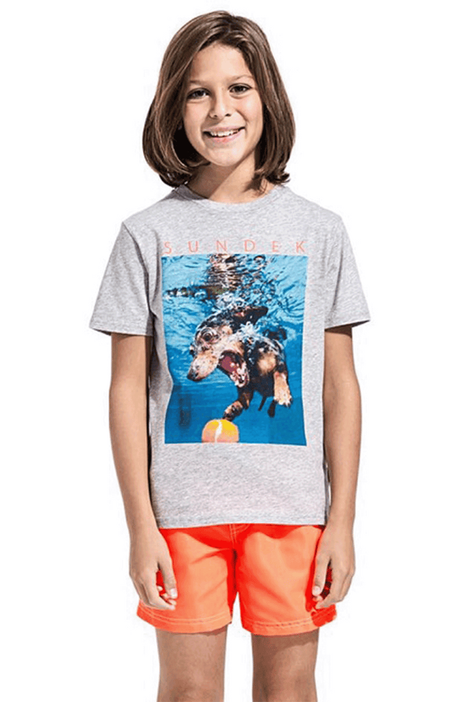 SUNDEK Boys Mini Underwater Dog RHODA Crew Neck T-shirt