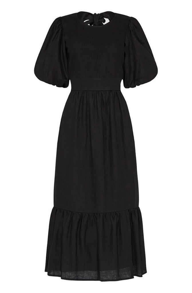 FAITHFULL THE BRAND Janielle Midi Dress Plain Black