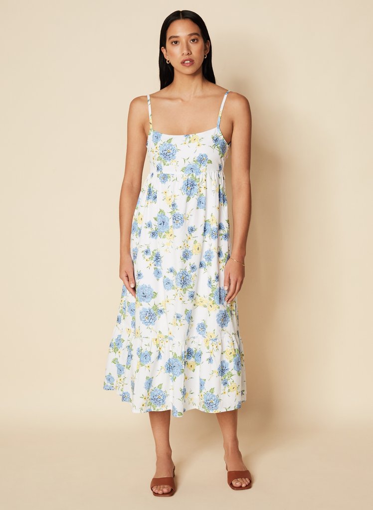 FAITHFULL THE BRAND Candace Midi Dress Velma Floral Blue | HAMAC Beach Boutique FAITHFULL THE BRAND Candace Midi Dress Velma Floral Blue | HAMAC Beach Boutique