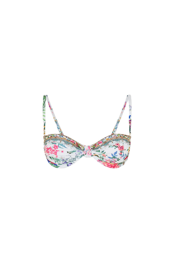 CAMILLA Women Ruched Underwire Bra With Removable Straps - Plumes And Parterres