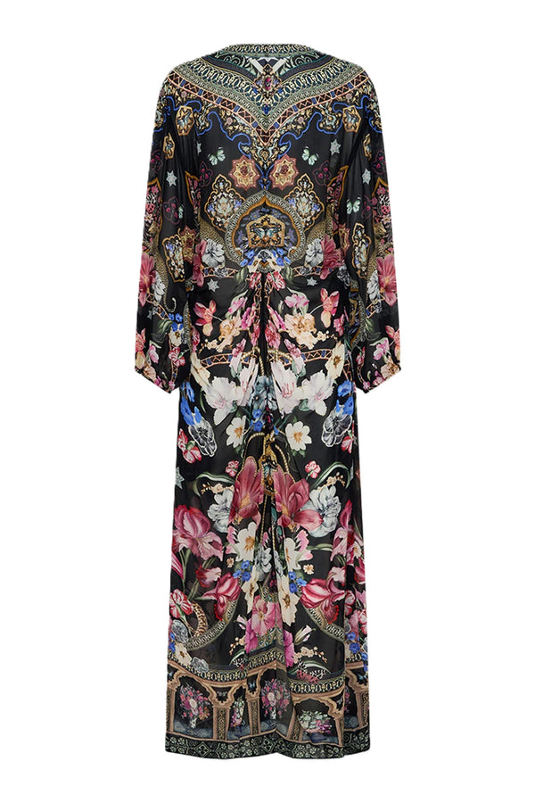 CAMILLA Women Tie Front Blouson Sleeve Layer - Midnight in Monserrate