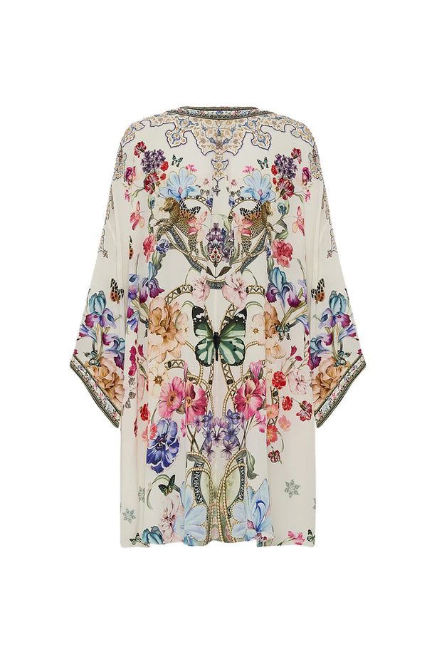 CAMILLA Women V Neck Short Kaftan with Ties - Monserrate Magic