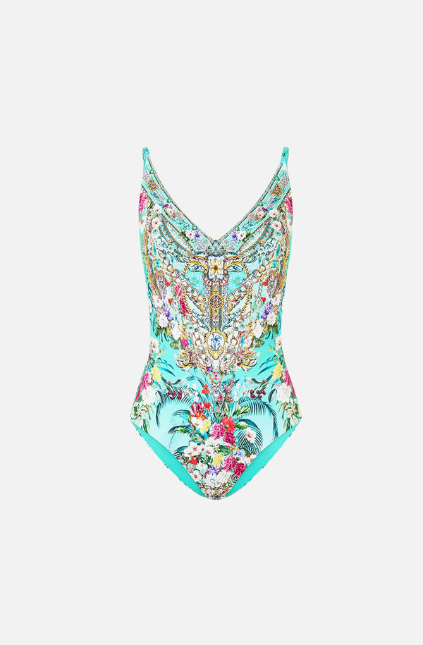 CAMILLA Women V Neck Underwire One Piece - Gardens Of Queluz