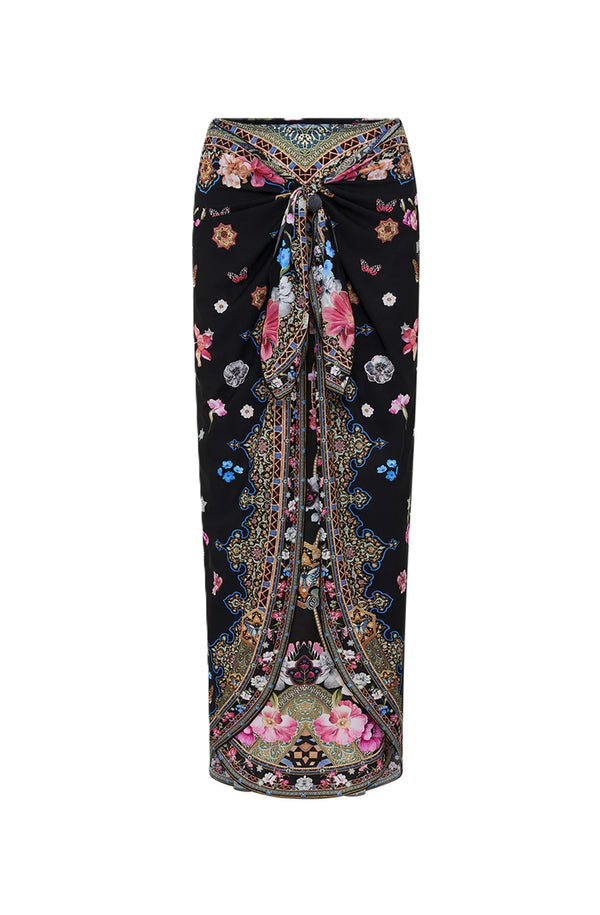 CAMILLA Women Layered Long Sarong with Front Tie - Midnight in Monserrate