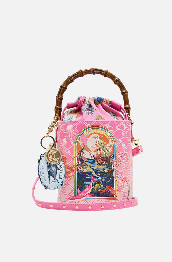 CAMILLA Women Drawstring Bucket Bag - Salty Splendour