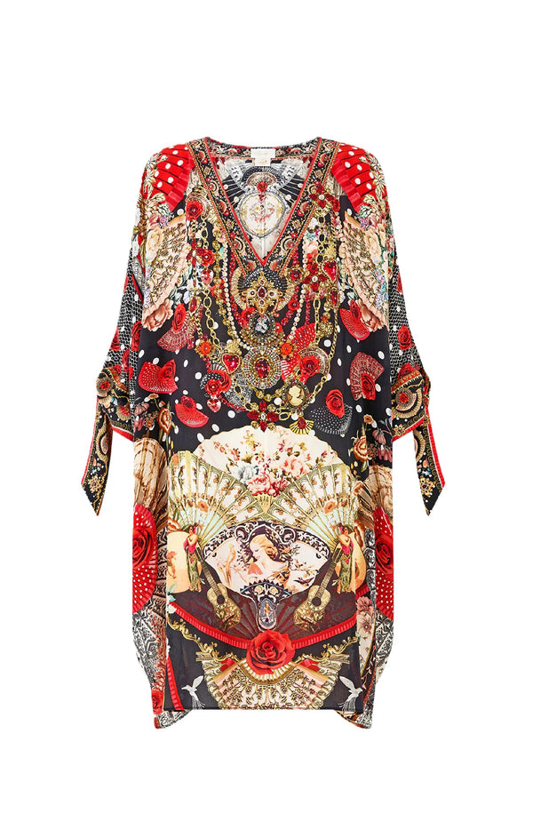 CAMILLA Women Tie Sleeve Short V Neck Kaftan - Daughters of Duende