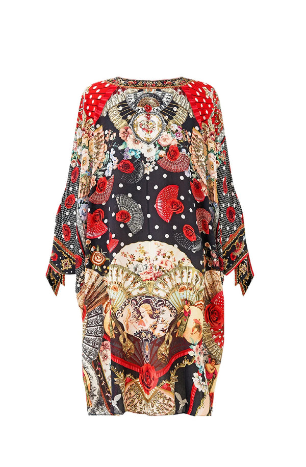 CAMILLA Women Tie Sleeve Short V Neck Kaftan - Daughters of Duende