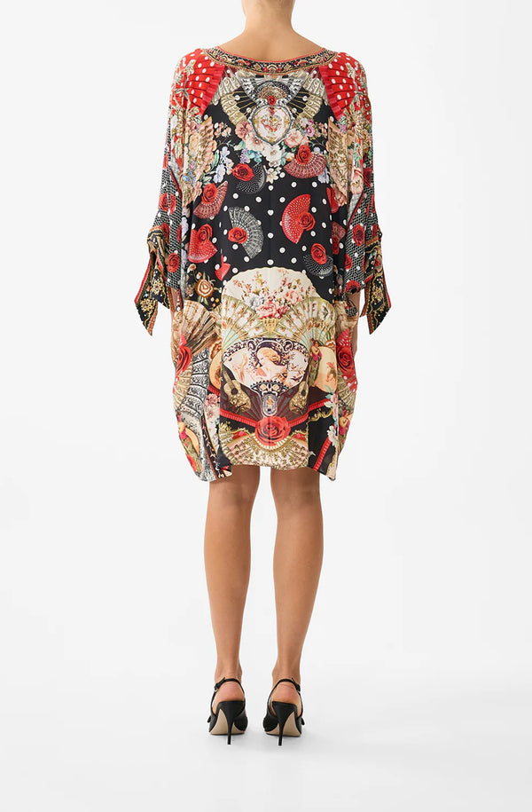 CAMILLA Women Tie Sleeve Short V Neck Kaftan - Daughters of Duende