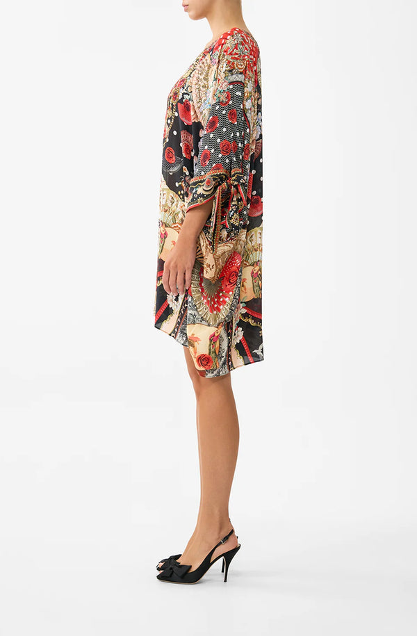 CAMILLA Women Tie Sleeve Short V Neck Kaftan - Daughters of Duende