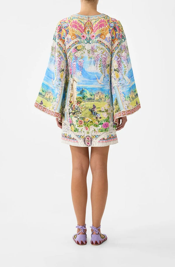 CAMILLA Women Deep V Neck Hardware Short Kaftan - Navàs Nouveau