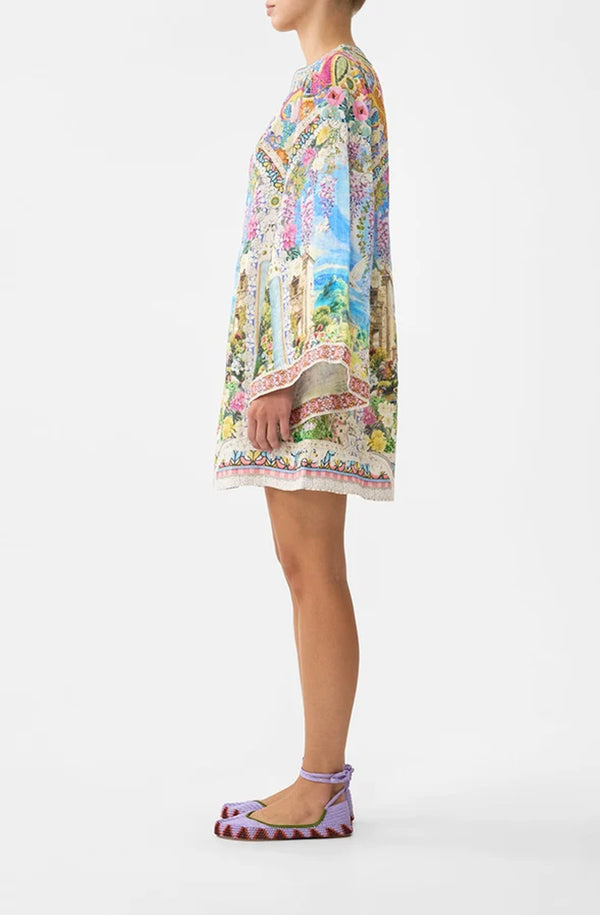 CAMILLA Women Deep V Neck Hardware Short Kaftan - Navàs Nouveau