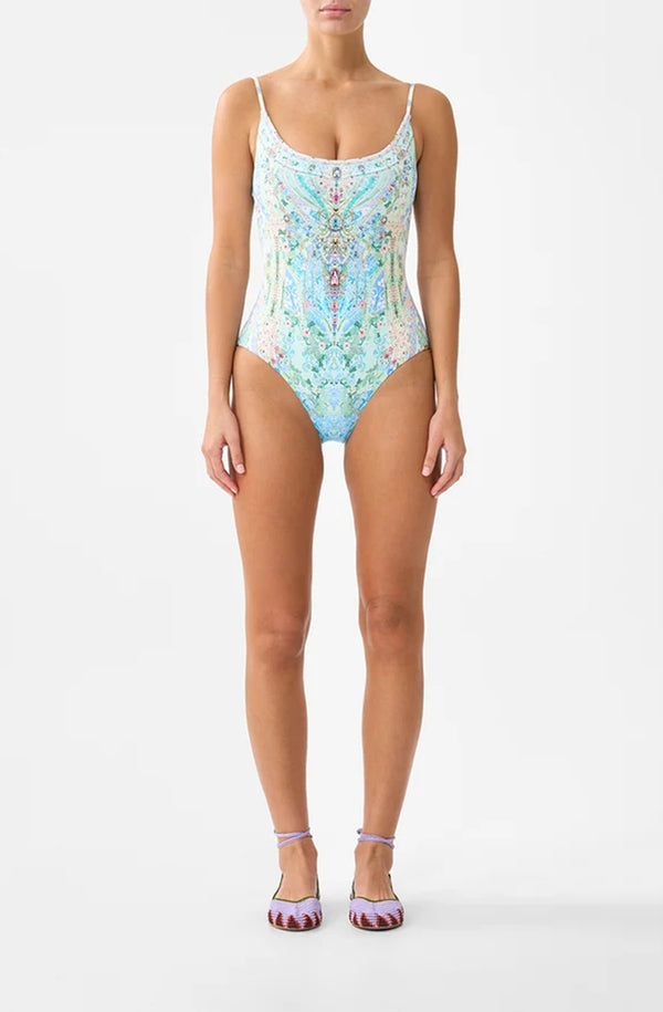 CAMILLA Women Scoop Neck One Piece With Scoop Back - Midsummer Mosaics