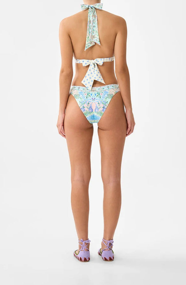 CAMILLA Women Soft Thick Tie Tri Bikini Set With Trims - Midsummer Mosaics