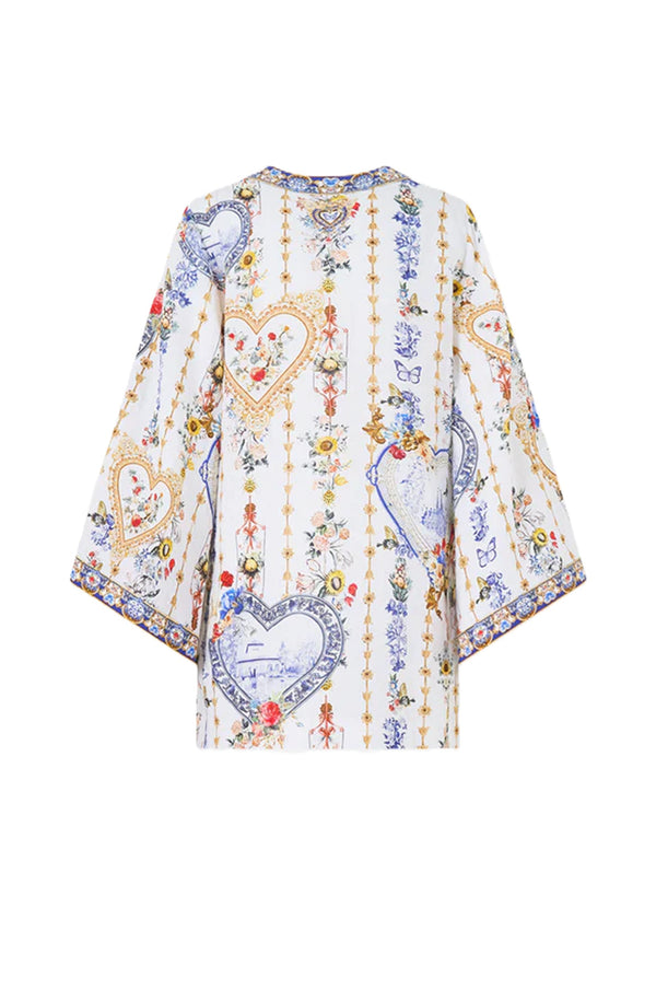 CAMILLA Women Deep V Neck Hardware Short Kaftan - The Pottery Parlour