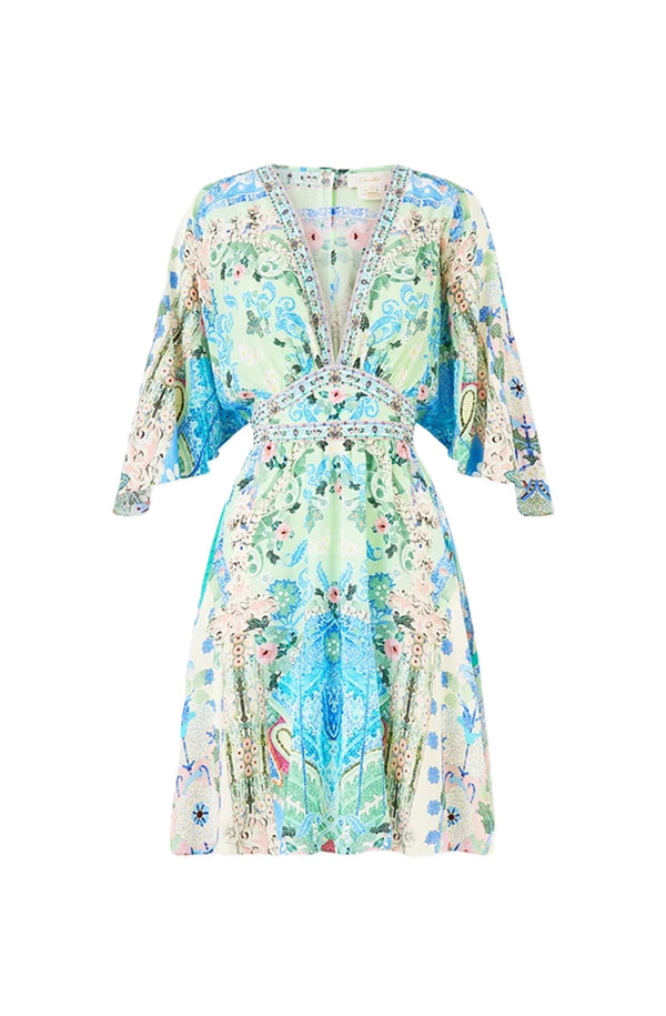 CAMILLA Women Short Waisted Dress - Midsummer Mosaics