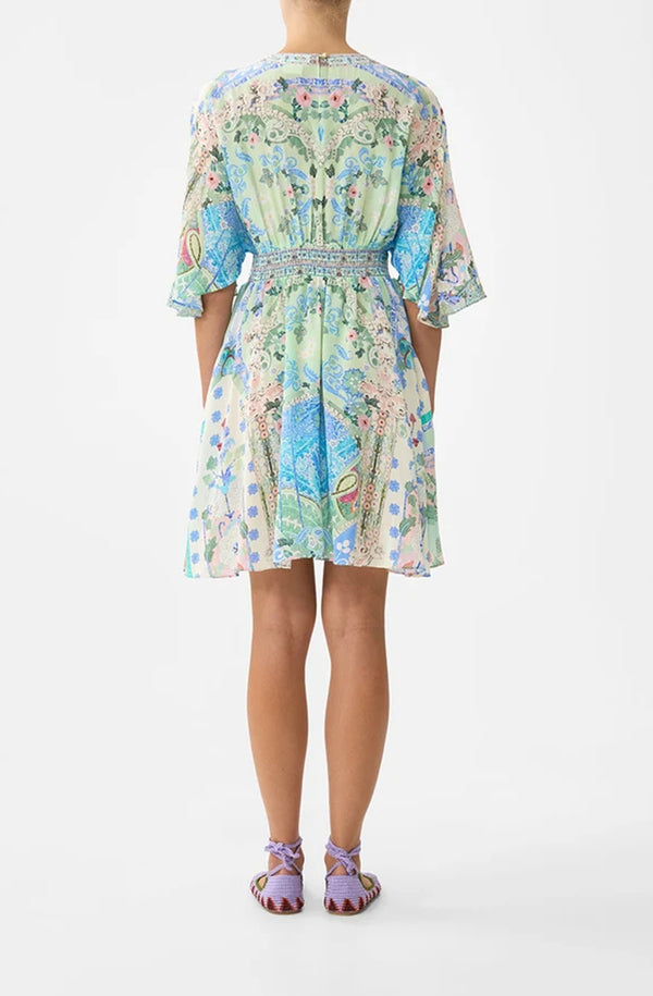 CAMILLA Women Short Waisted Dress - Midsummer Mosaics