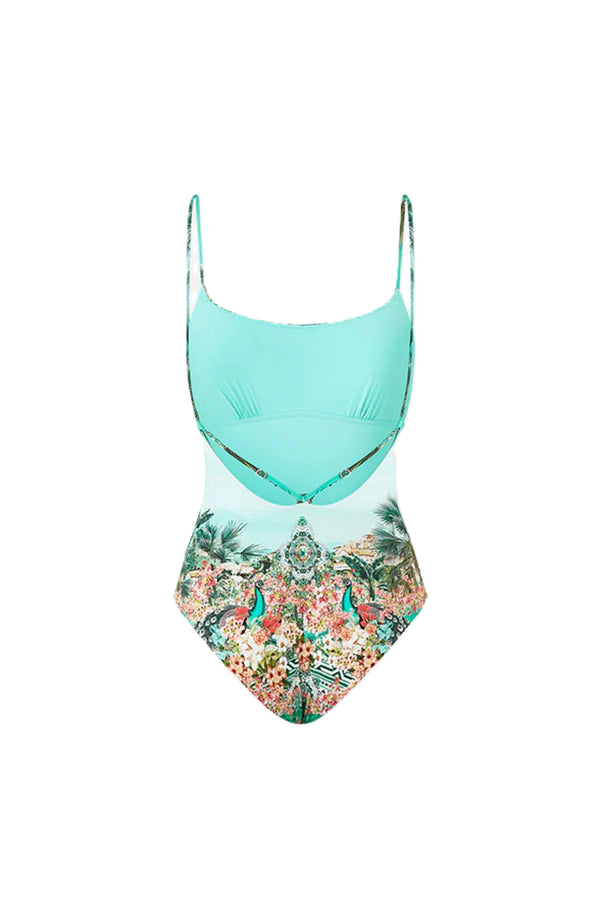 CAMILLA Women Straight Neck One Piece With Back Strap Detail - Balearic Bebé