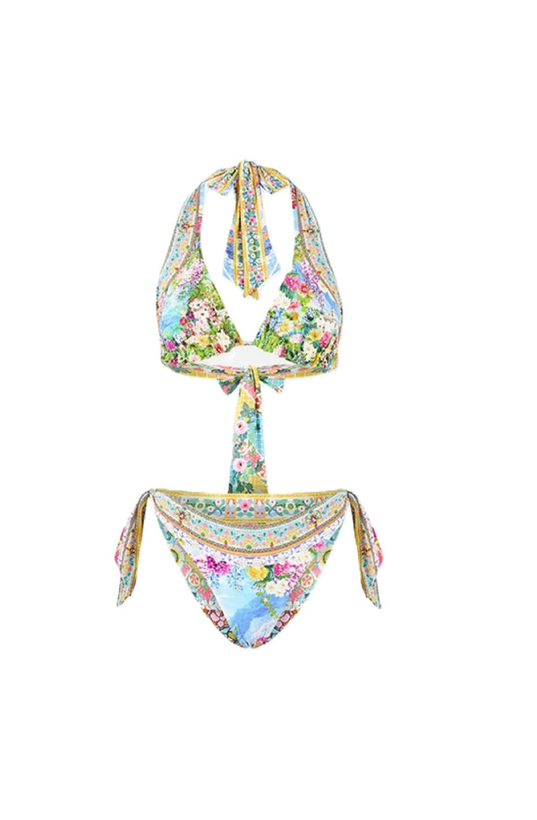 CAMILLA Women Reversible Soft Thick Tie Tri Bikini Set