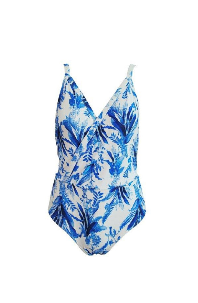 FERIADO NACIONAL Floral printed Crossed front Swimsuit