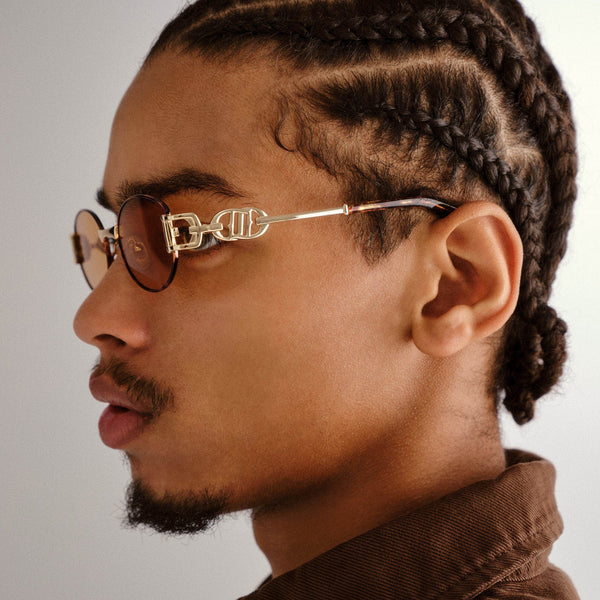 LE SPECS Unisex The Forbidden Bright Gold Oval Sunglasses