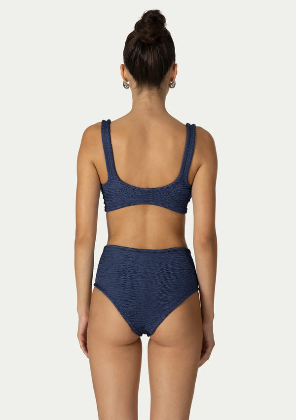 PARAMIDONNA Women Irina Navy Blue High-Waisted Bikini