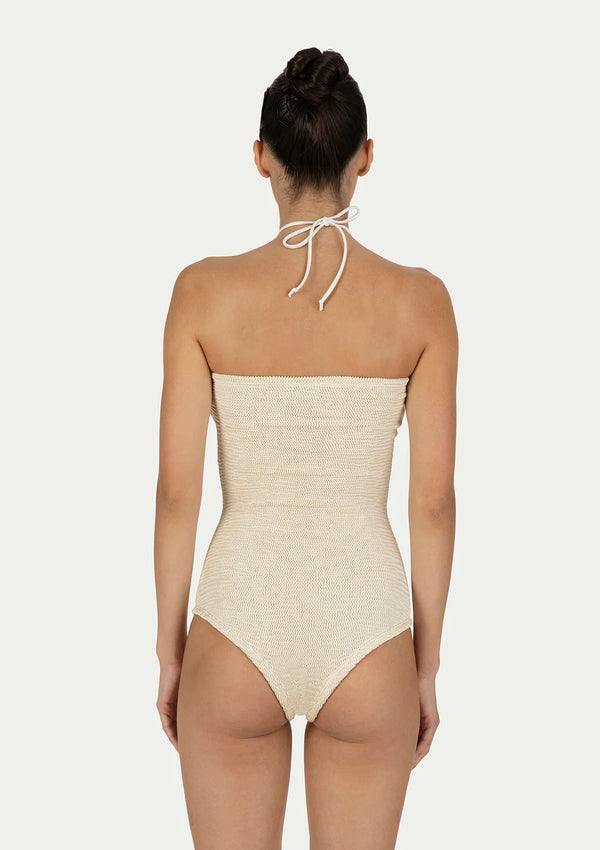 PARAMIDONNA Women Adriana Ivory U-Shape One-Piece Swimsuit