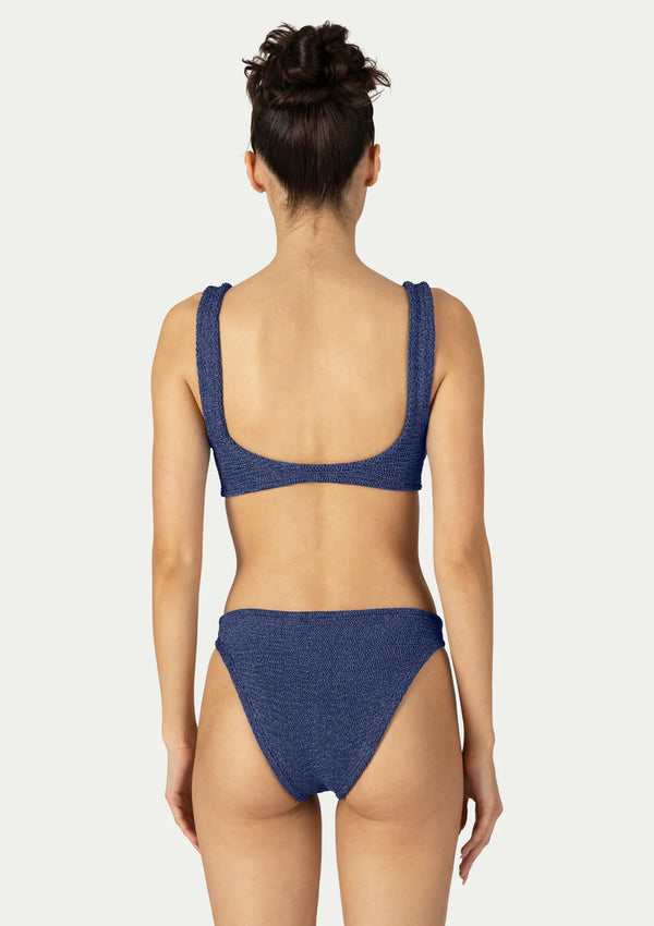 PARAMIDONNA Women Emily Navy Lurex Sporty Bustier Bikini