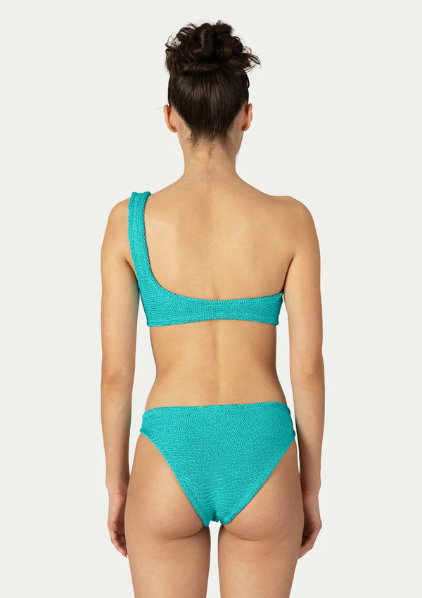 PARAMIDONNA Women Stassie Sea Green One-Shoulder Bikini