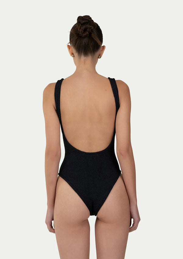 PARAMIDONNA Women Luisa Black Heart-Shaped Panel One-Piece Swimsuit