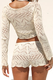 DOLCESSA Women Playa Long Sleeve Crop Top