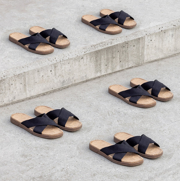 SHANGIES by Stilov Unisex Jute Sandals in Rocky Raven