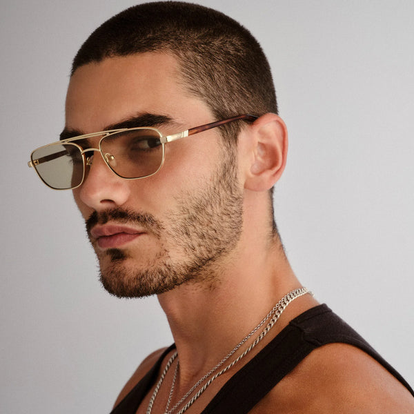 LE SPECS Unisex Le Mimi Gold Aviator Sunglasses