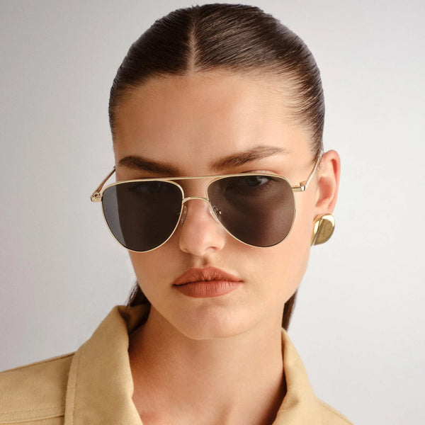 LE SPECS Unisex The Duke Gold Aviator Sunglasses