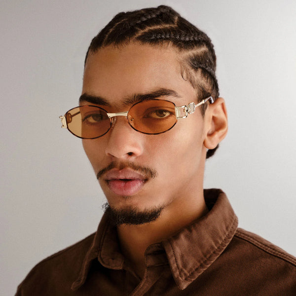 LE SPECS Unisex The Forbidden Bright Gold Oval Sunglasses