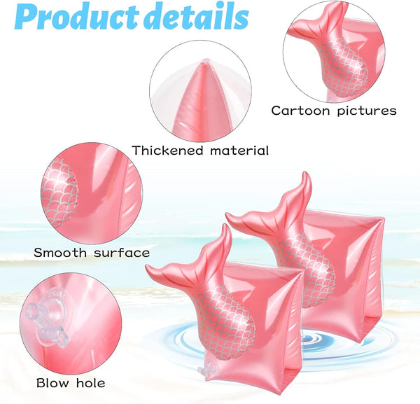 COOL2C Girls Inflatable Arm Bands Pearl the Mermaid Pink
