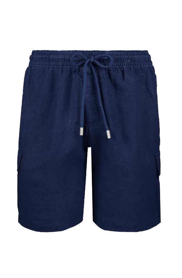 VILEBREQUIN Men Linen Bermuda Shorts Cargo Pockets