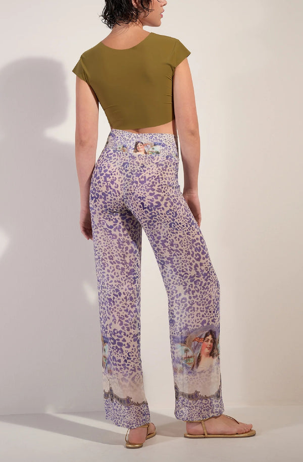 PAIN de SUCRE Women Assia Wide Trousers in Printed Fixed Veil