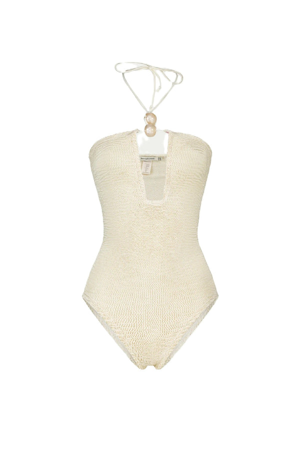 PARAMIDONNA Women Adriana Ivory U-Shape One-Piece Swimsuit