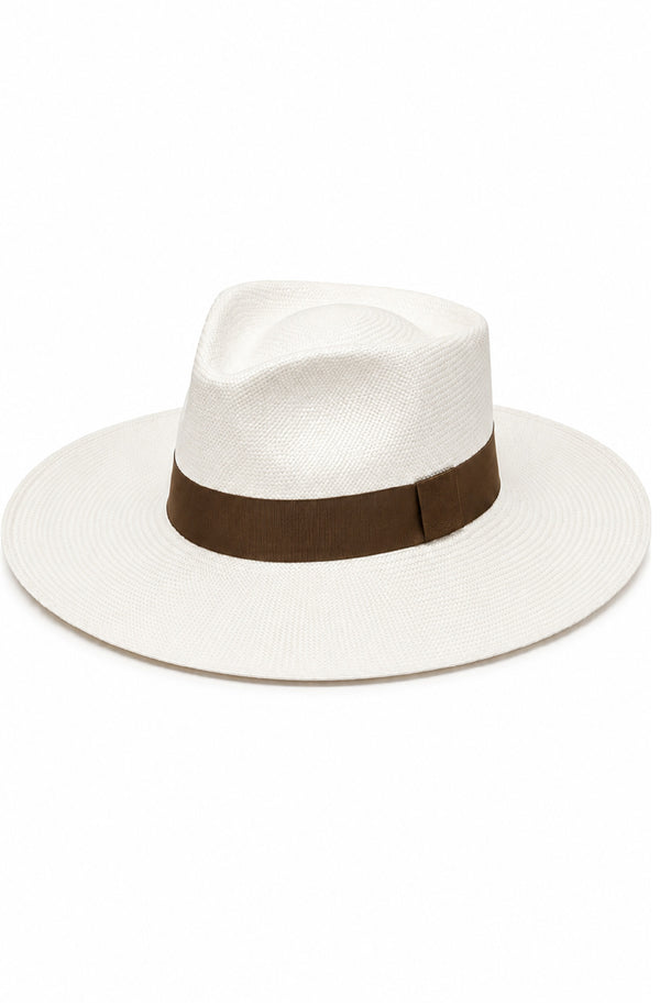 RONNEL Women Aguacate White with Brown Band Hat
