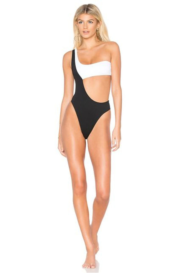 KENDALL & KYLIE Women Assymetrical Bandeau Cutout One Piece