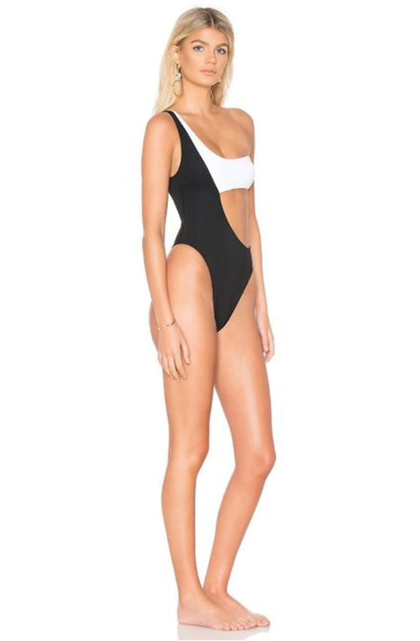 KENDALL & KYLIE Women Assymetrical Bandeau Cutout One Piece