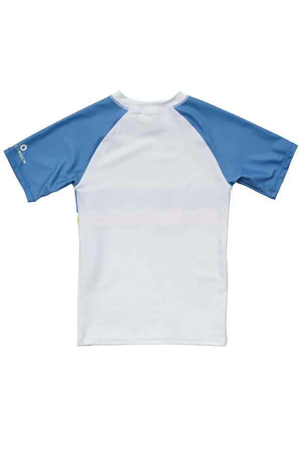 SNAPPERROCK Boys Sunrise Stripe Short Sleeves Rash Top