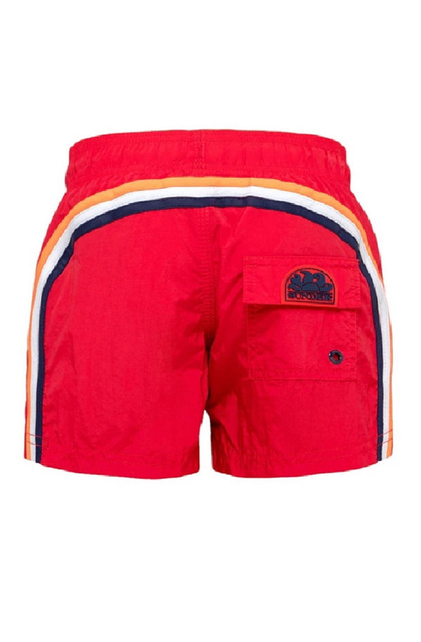 SUNDEK Boys Elastic Waist Swim Trunks Solid Color