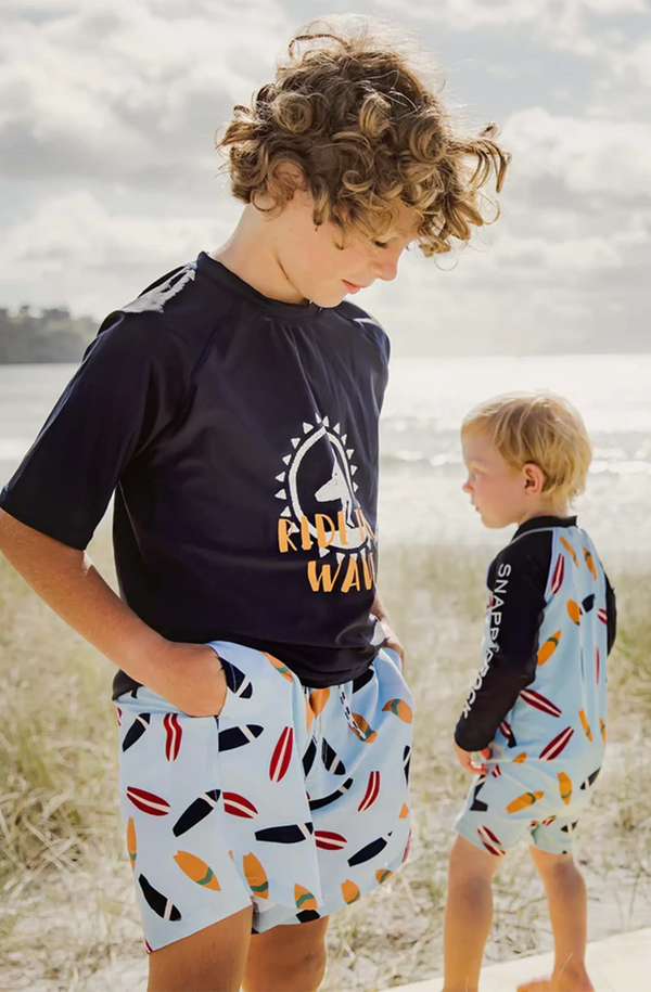 SNAPPERROCK Boys Sunrise Shark Volley Board Short