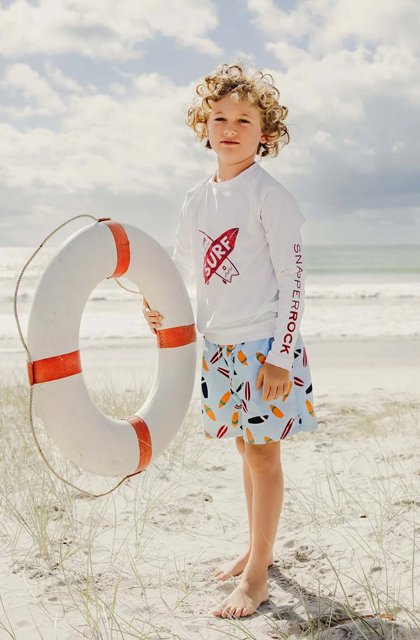 SNAPPERROCK Boys Sunrise Shark Volley Board Short