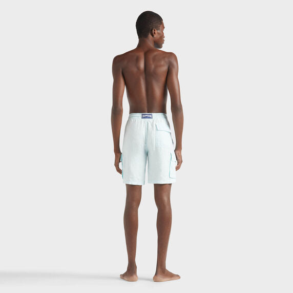 VILEBREQUIN Men Linen Cargo Bermuda Shorts Natural Dye