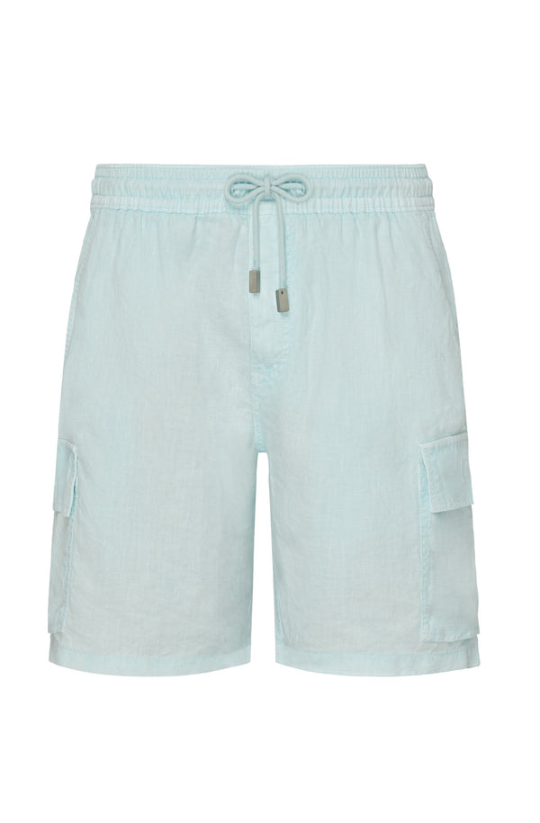 VILEBREQUIN Men Linen Cargo Bermuda Shorts Natural Dye